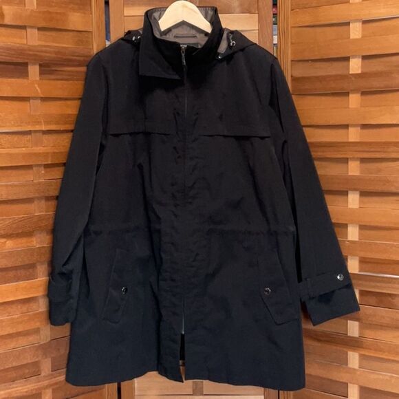 Miss Gallery Women 1X Black Coat Removable Lining Hood Jacket Polyester - Picture 1 of 11